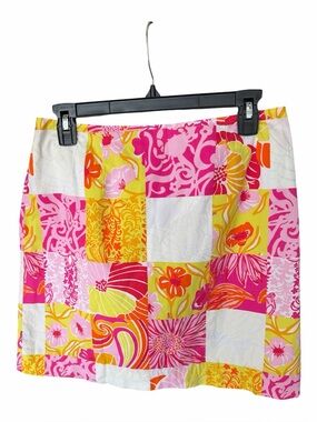 LILLY PULITZER Y2K Patchwork Floral Mini Skirt size 6